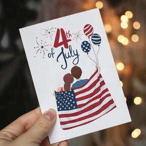 Día de la Independencia, tarjeta electrónica del 4 de julio, descarga instantánea PDF o png