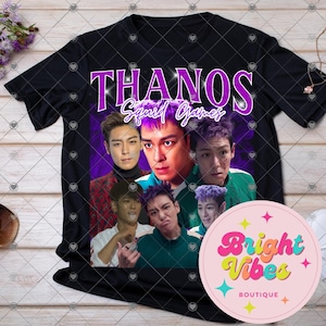 イカゲーム T.O.P THANOS T-shirt Mサイズ 白/ピンク イカゲーム T.O.P THANOS T-shirt Mサイズ 白/ピンク Thanos