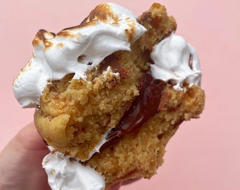 S'mores Cookie Sandwich Rezept | Hausgemachte Gourmet Kekse | Baked Easy PDF Rezept | Gefüllte Kekse | Teekuchen Keks