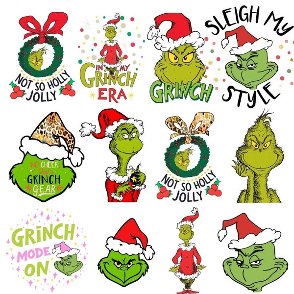 16 Grinch SVG to elevate your holiday wardrobe and mug collection! SVG bundle and holiday graphics for a perfect Grinchmas!