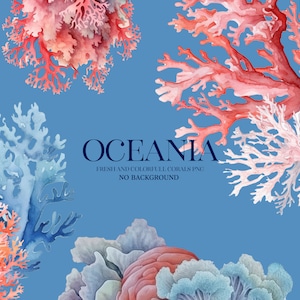 Watercolor Blue Corals Clipart, Watercolor Red Corals, Sea Life Png, Seagrass Watercolor, Sea Corals Png, Commercial Use, Printable, NO BG