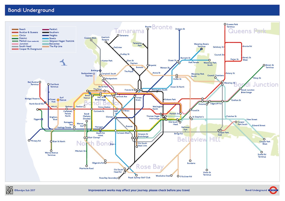 The Bondi Underground Digital Illustration PDF Etsy Australia