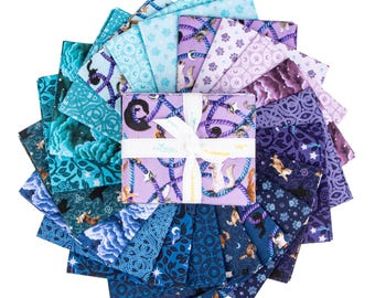 Celtic Cats Fabric Fat Quarter Bundle, Mystic Whimsy, Riley Blake Designs
