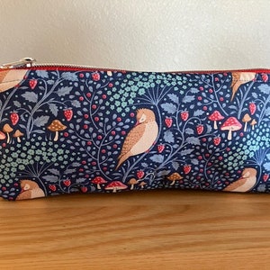 Estuche con cremallera Tilda para lápices, cosméticos, teléfono y tecnología, totalmente forrado, pájaros durmiendo, tela grunge de Moda