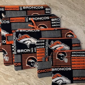 Denver Broncos Football NFL Reißverschlusstasche Vollständig gefütterte Tech-Tasche Marineblau Orange Hochleistungsreißverschlüsse Pellon-Einlage