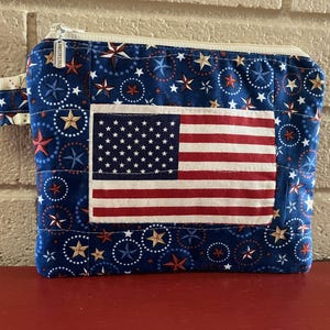 Estuche con cremallera y diseño de estrellas, pequeño estuche para dispositivos tecnológicos, para iPad mini, para teléfono, con solapa lateral totalmente forrada, bolsa de regalo casera