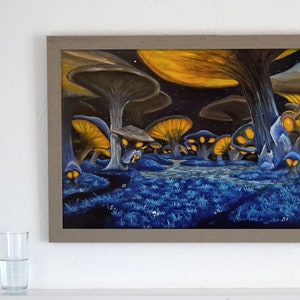 World of Warcraft Zangarmarsh - Original Acrylic Fantasy Landscape Painting 60x40cm