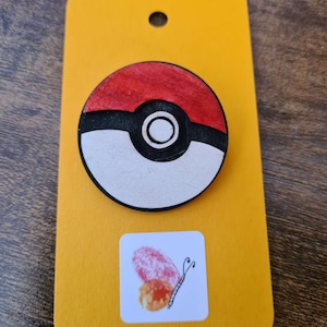 Wooden Pokeball Badges