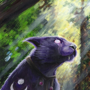 Poster print of night elf feral druid from world of warcraft wow acrylic painting