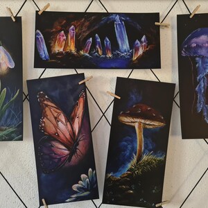 Lot de 6 cartes postales illustration fantastique avec impression d'art : DIN DL sur carte 250 g