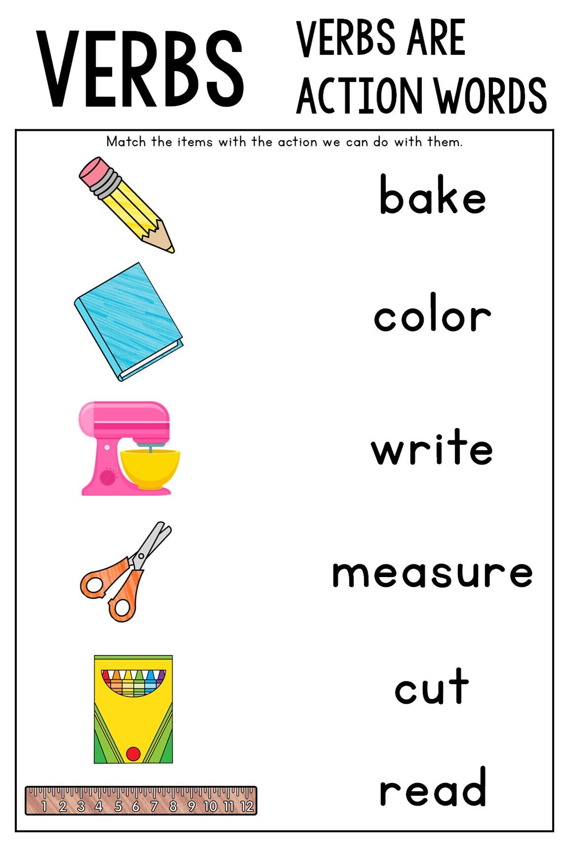 Verbs Anchor Chart Etsy