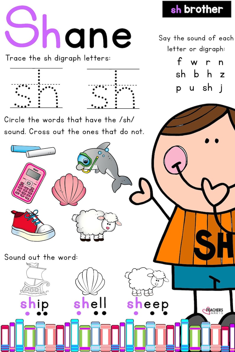 Shane Letter SH Brother Digraph Anchor Chart- 2' X 3' Tangible Item! - Etsy