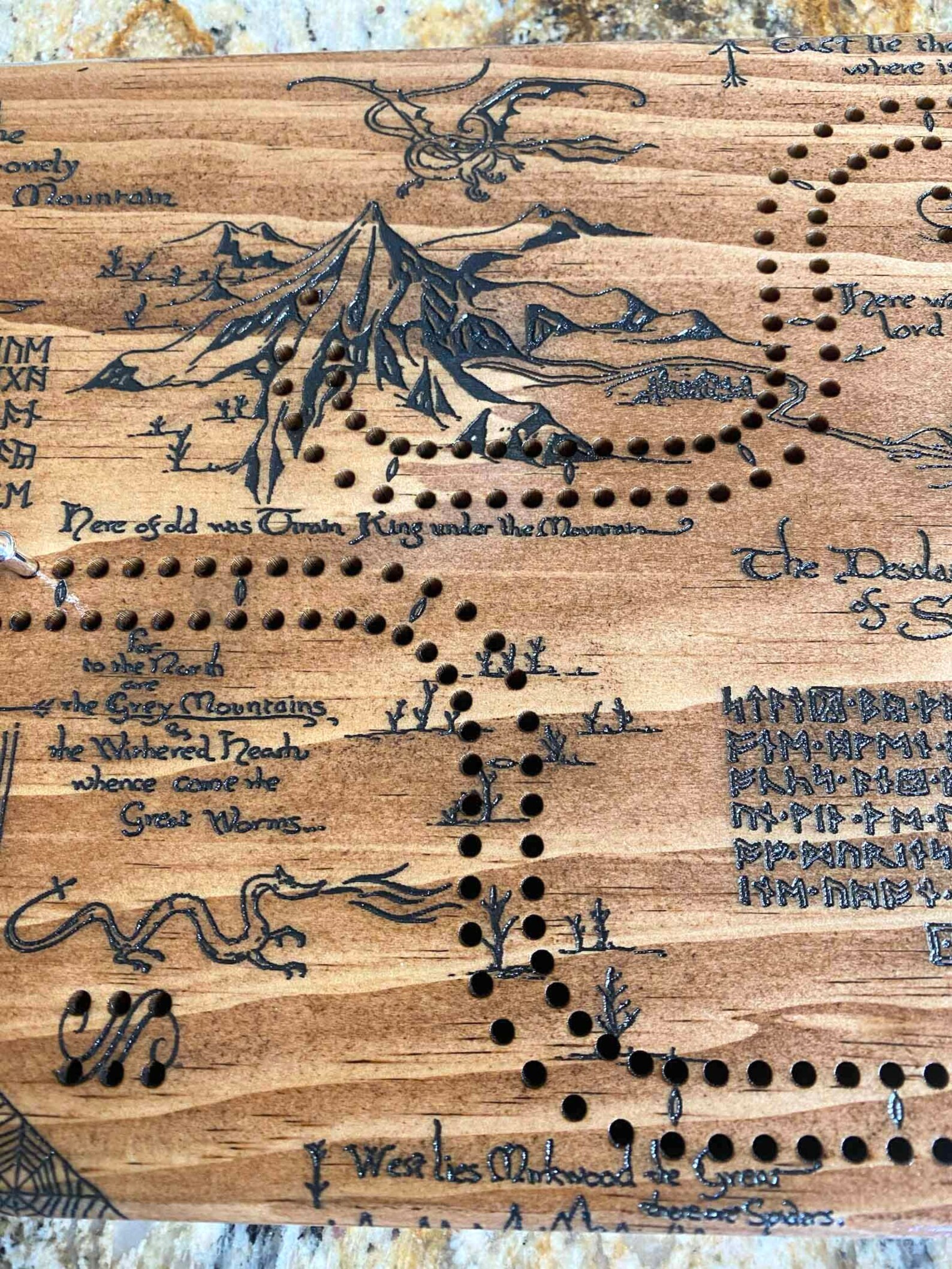 Hobbit Cribbage Thror's Map LOTR Etsy