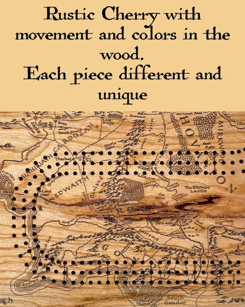 Epic Fantasy Realm Map – Engraved Cribbage Board (Adventure Edition) image 10