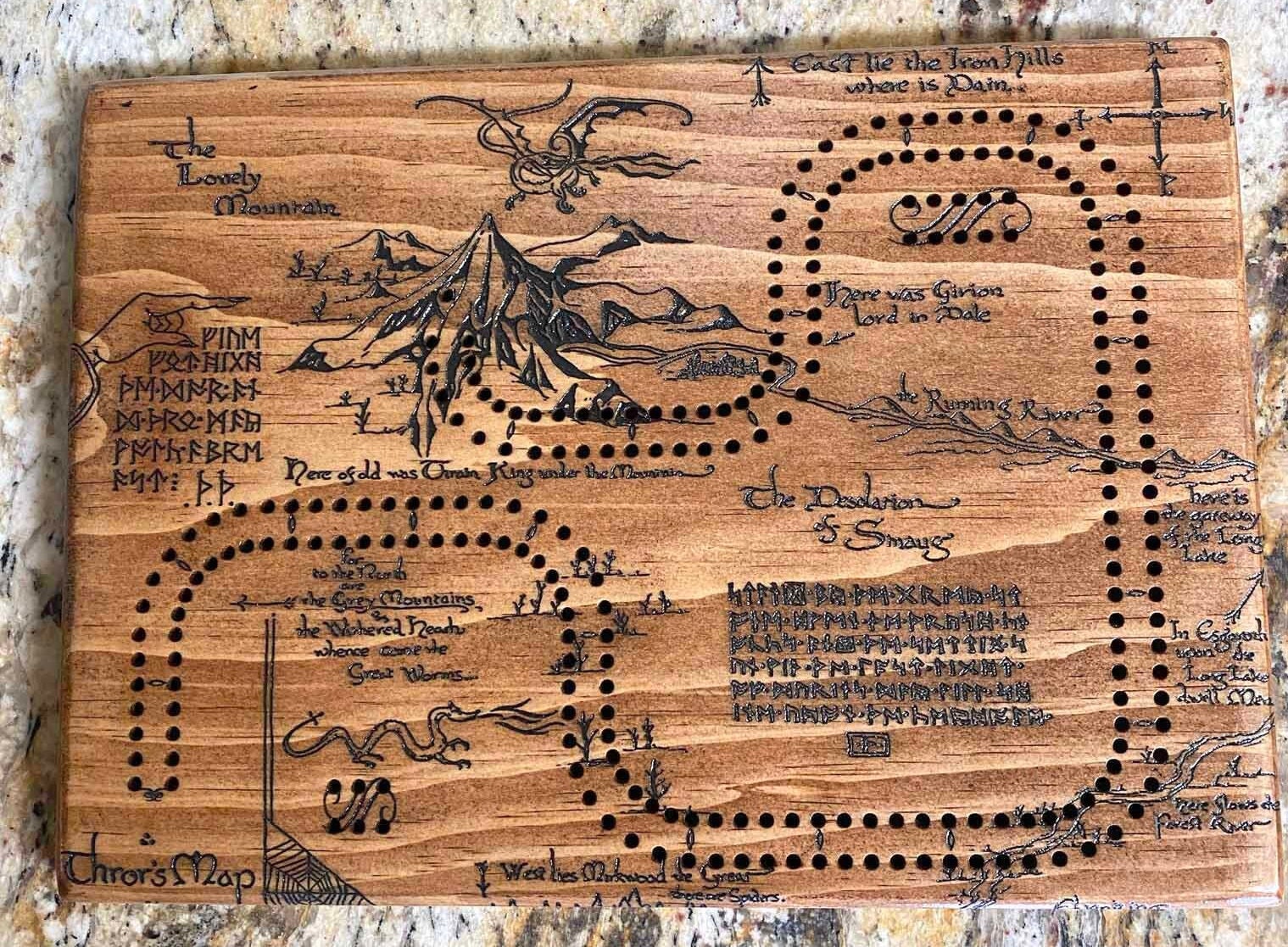 Hobbit Cribbage Thror's Map LOTR Etsy