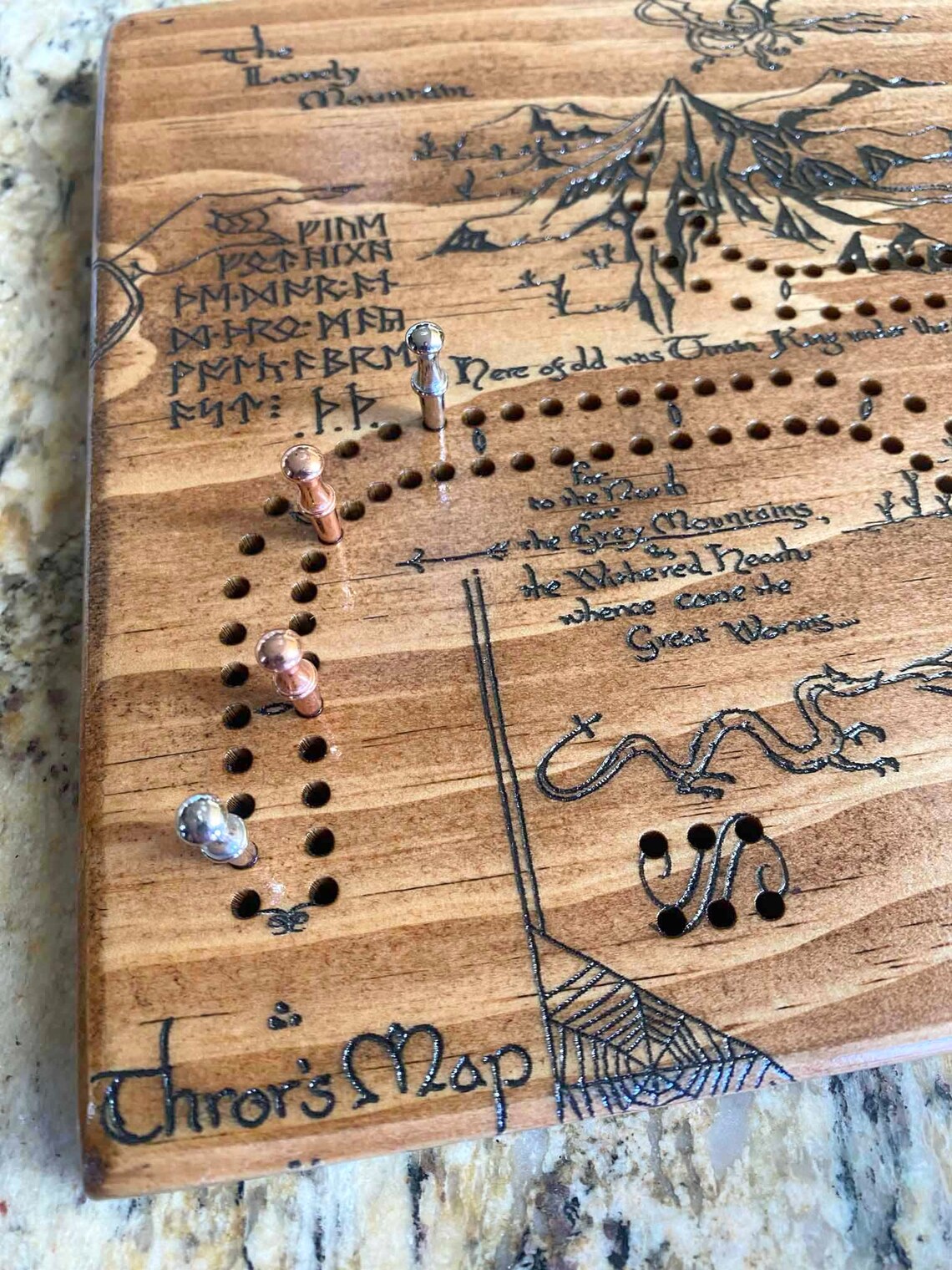 Hobbit Cribbage Thror's Map LOTR Etsy