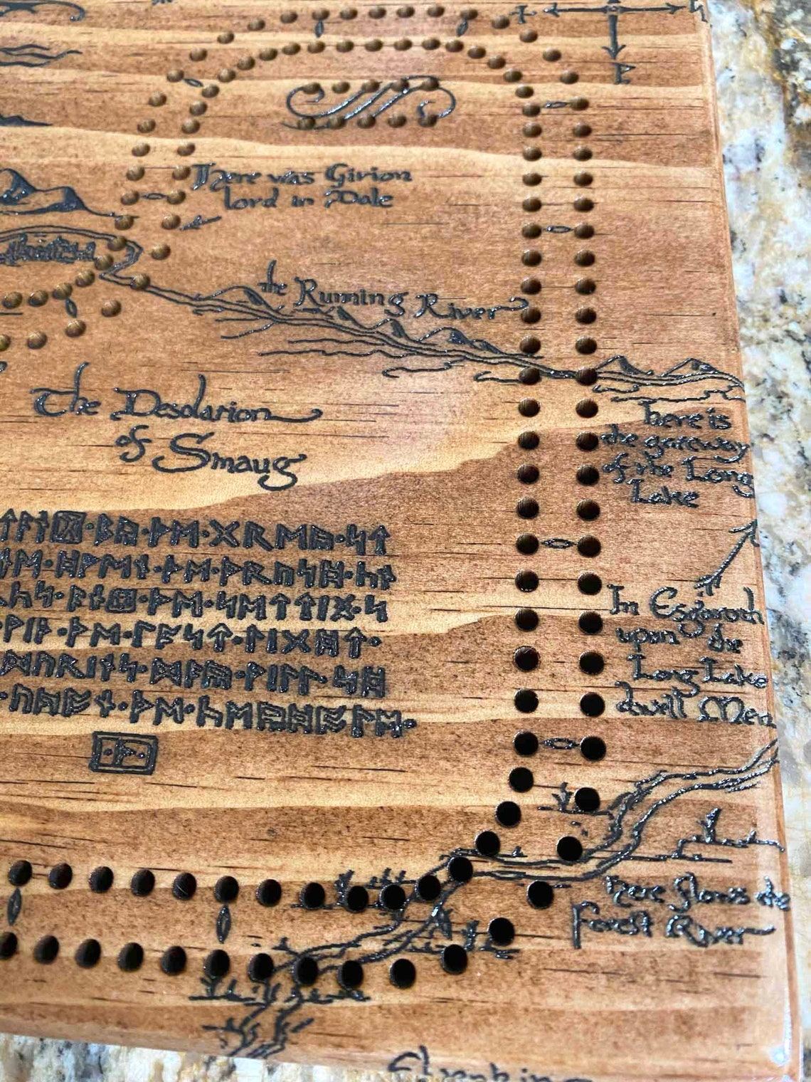 Hobbit Cribbage Thror's Map LOTR Etsy