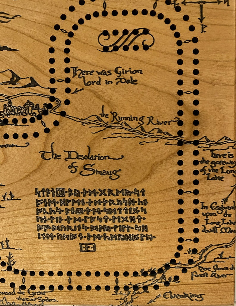 Hobbit Cribbage Thror's Map LOTR Etsy