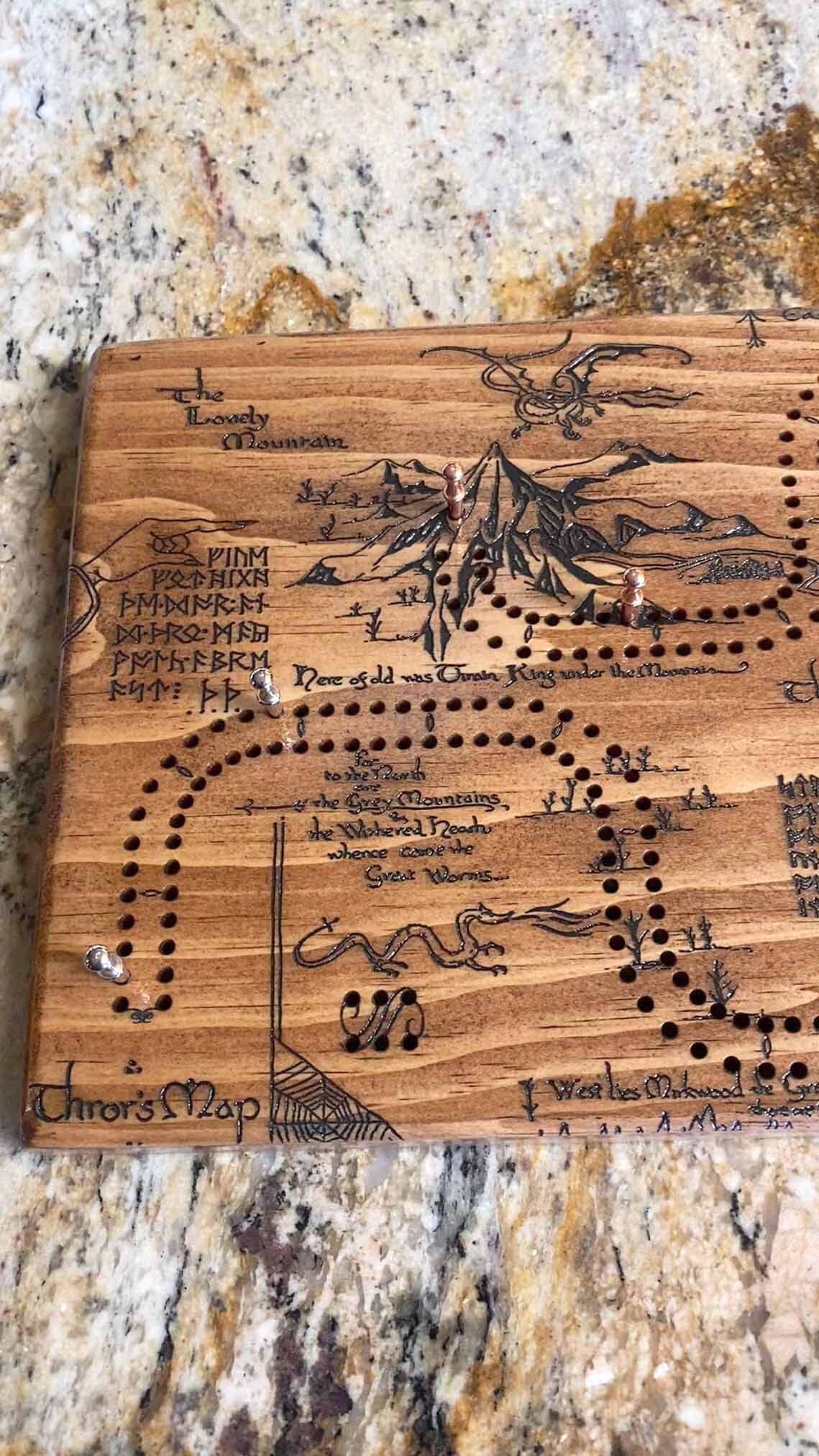 Hobbit Cribbage Thror's Map LOTR Etsy