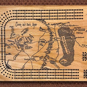 Hobbit Cribbage - Dort und wieder zurück Cribbage Board 4-spurig mit Metallstiften