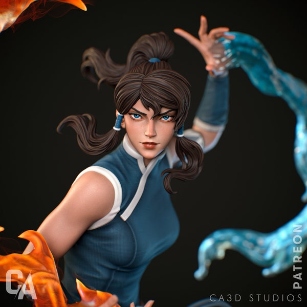 Korra - Statue or Model Kit - Avatar: Legend of Korra - Hand painted or unpainted - Large display figurine - Gift for gamers