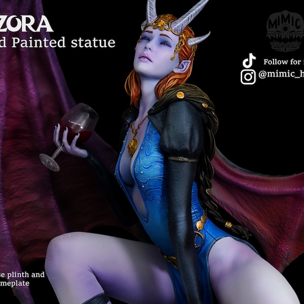 Mizora - Statue or Model Kit - Baldur's Gate - DnD - Figurine - Various Sizes - Hand Painted or Unpainted - Gift for Gamers & Fantasy fans