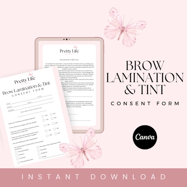 Brow Lamination & Tint Consent Form - Beauty Salons - Template