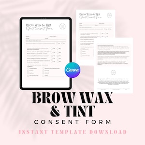 Brow Wax and Tint Consent Form | Salon Client Intake (Canva Template)