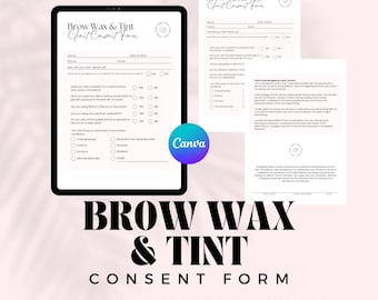 Brow Wax and Tint Consent Form | Salon Client Intake (Canva Template)