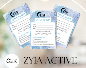 ZYIA Active Giveaway Slips Template | Canva Lead Magnet (Editable, Printable 4x5in)