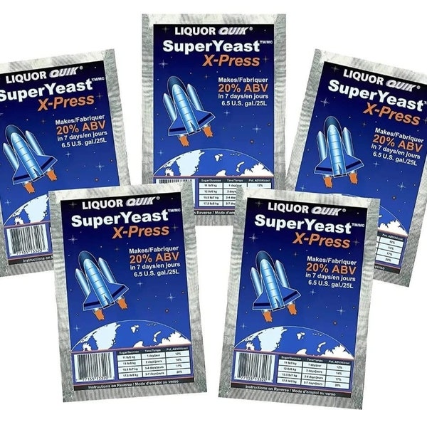 Liquor Quik Super Yeast X-Press (Pack of 5) moonshine rum whiskey spirits vodka