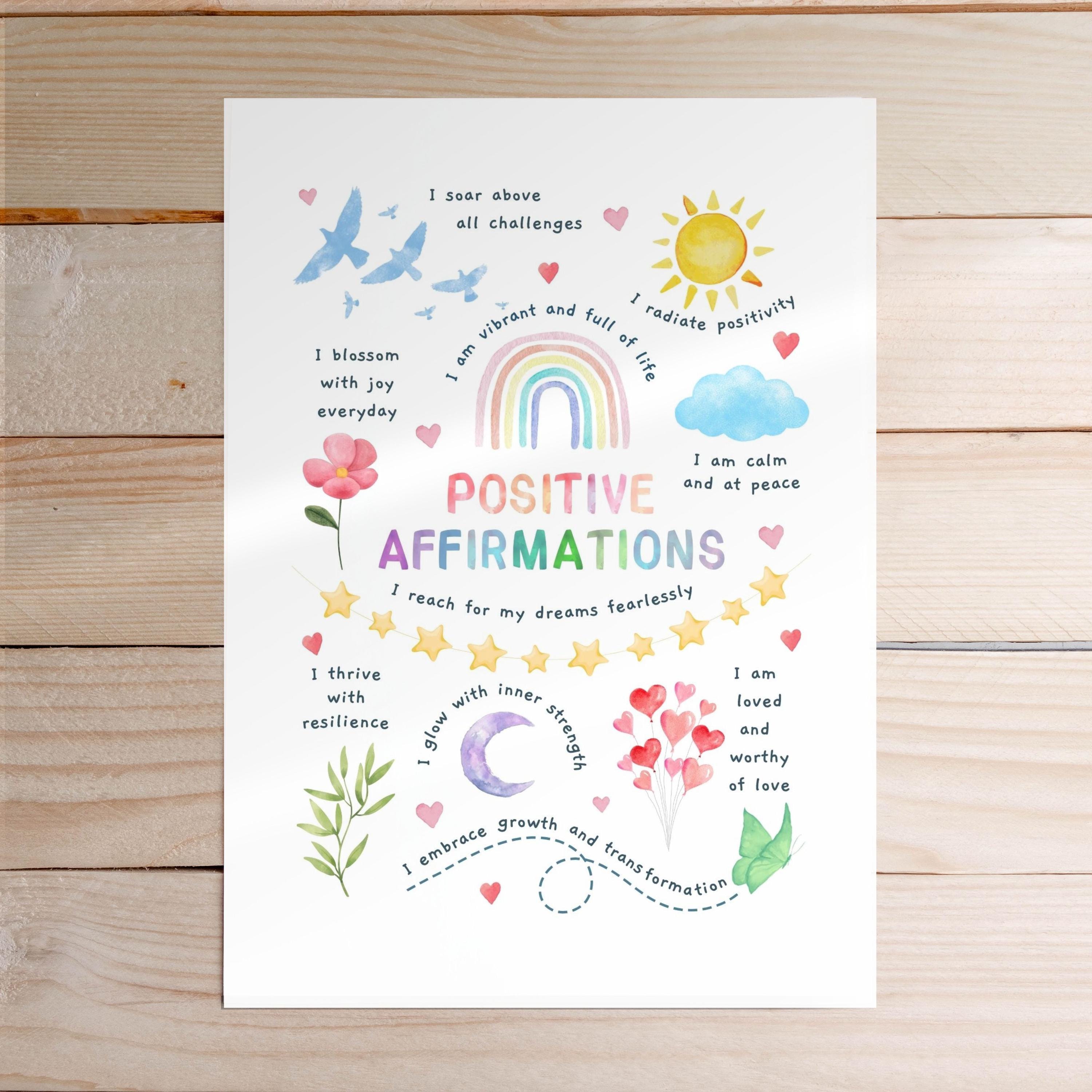 Positive Affirmations Wall Art Poster, Daily Affirmations Printable ...