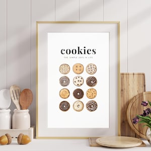 Cute Cookie Poster | Charming Baking Wall Art | Printable Baking Poster | Cute Kitchen Wall Décor | Food Art Print | Sweet Cookies Quote