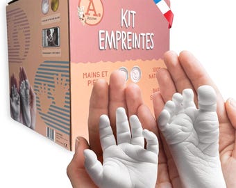 Kit empreinte Bébé  2 Empreintes | 100% Artisanat Français | Contenants Réutilisables | Cadeau naissance | Accompagnement Video ANCRER®