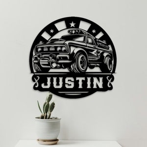 Garage Metal Sign, Personalized Metal Car Sign, Car Signs for Garage, Car Sign, Muscle Car, Mechanic Gifts, Work Shop, Business Launch Gift