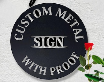 Custom Metal Business Sign, Personalized Logo Wall Art