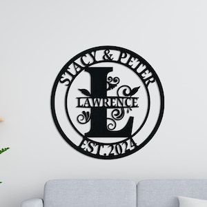 Placa de sobrenome personalizada, arte de parede de metal personalizada, placa de nome de família personalizada, decoração de parede personalizada, presente de arte de parede personalizada, arte de parede com nome