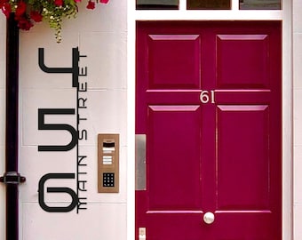 Vertical Custom Metal Address Sign, House Number, Housewarming Gift