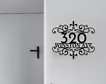 Personalized Metal House Numbers, Stylish Address Sign for House