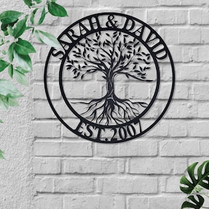 Custom Metal Tree of Life Wall Art, Personalized Family Tree Decor, Metal Sign for Home - Tree of Life Metal Wall Decor, Custom Metal Art