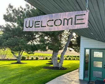 Welcome Metal Sign, Color Options, Sign for Front Porch, Custom