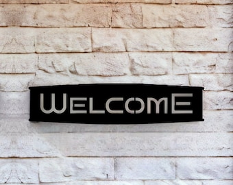 Custom Metal Welcome Sign, Front Door Decor, Personalized Monogram
