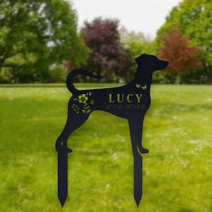 Estaca memorial personalizada para cães, sinal personalizado para jardim de cães, presente para perda de animais de estimação, sinal para cães, estaca de metal, marcador de sepultura para cães, presente para amantes de cães