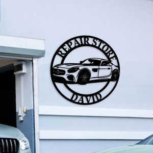 Metal Signs for Garage, Personalized Metal Car Sign, Car Signs for Garage, Garage Metal Sign, Man Cave Sign, Mechanic Gifts, Work Shop