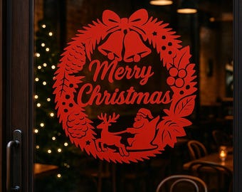 Merry Christmas Sign, Christmas Decor, Metal Wall Art, Holiday Winter Home Deco