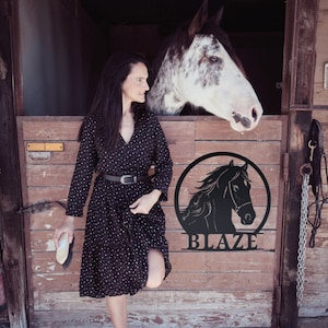 Custom Horse Stall Name Sign, Horse Name Plaque, Personalized Horse Metal Sign for Farm Barn Ranch, Metal Sign Horse Name Plate