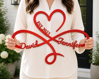 Personalized Heart Infinity Metal Sign, Eternal Love Symbol, Gift for Her