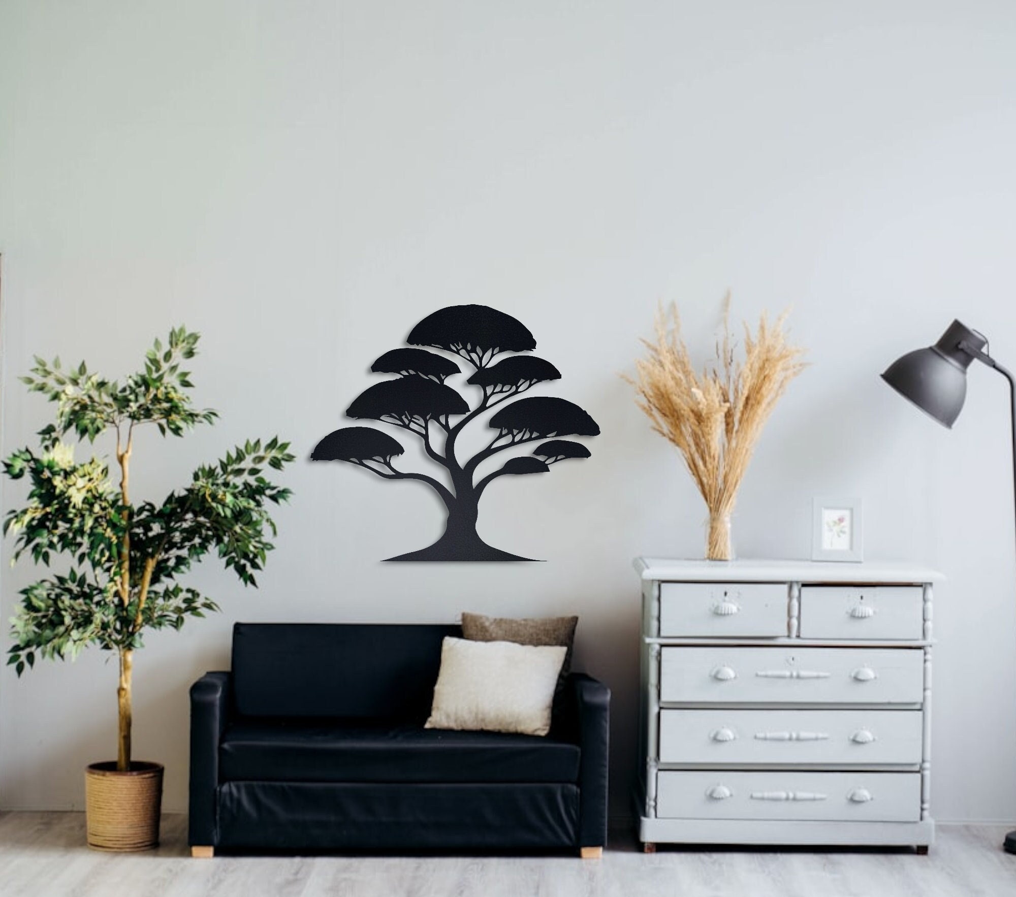 Modern and Chic Metal Tree Wall Art - Handmade, Customizable, Ideal for Home and Office Decor