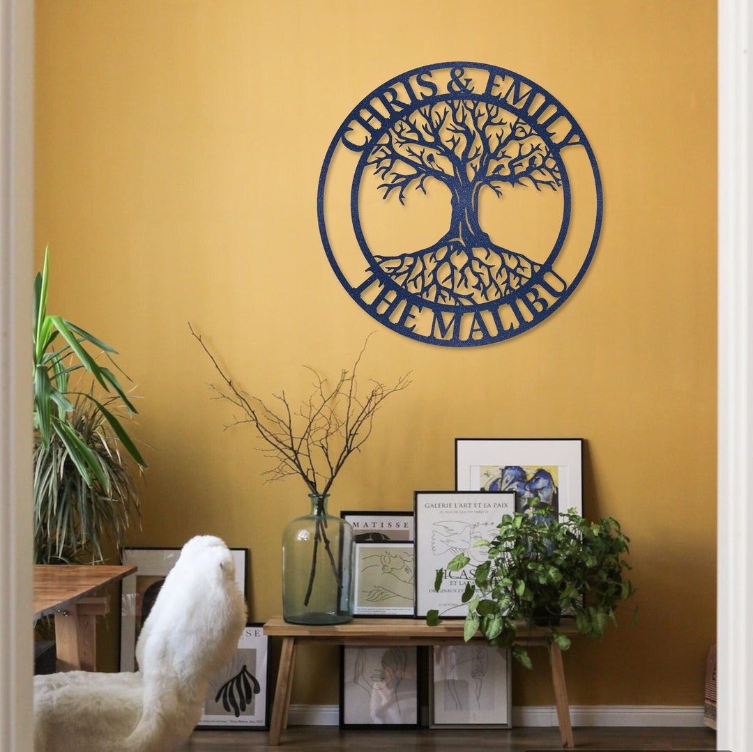 Custom Metal Tree of Life Wall Art, Personalized Family Tree Decor ...