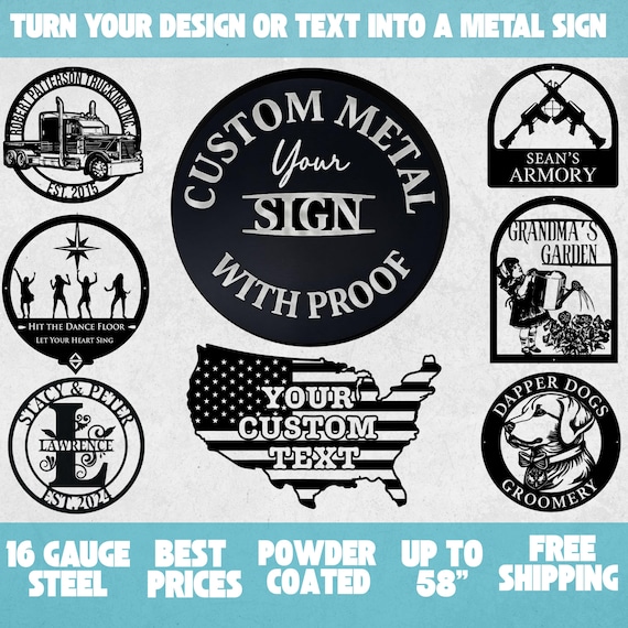 Custom Metal Sign with Logo, Personalized Outdoor Sign, Custom Bar Sign, Circle Any Shape Sign, Waterproof Store Sign, Large Commercial Sign